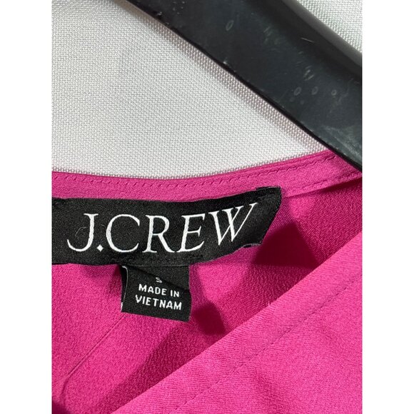 J.Crew Winter Garden Fuchsia Pink Satin Ruffle Bell Sleeve Top Size S New - Picture 4 of 7